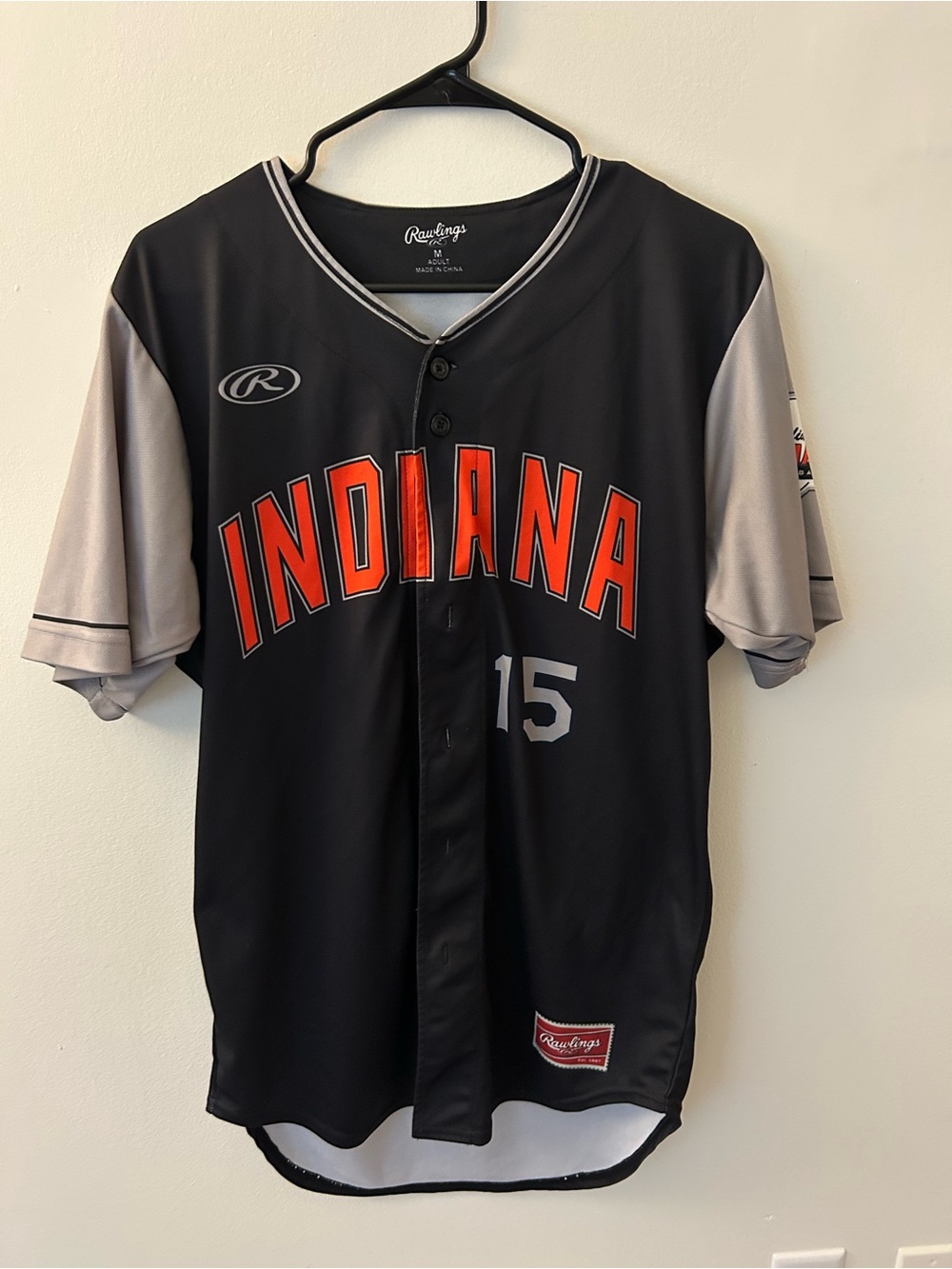 Rawlings Black and Gray Baseball Jersey